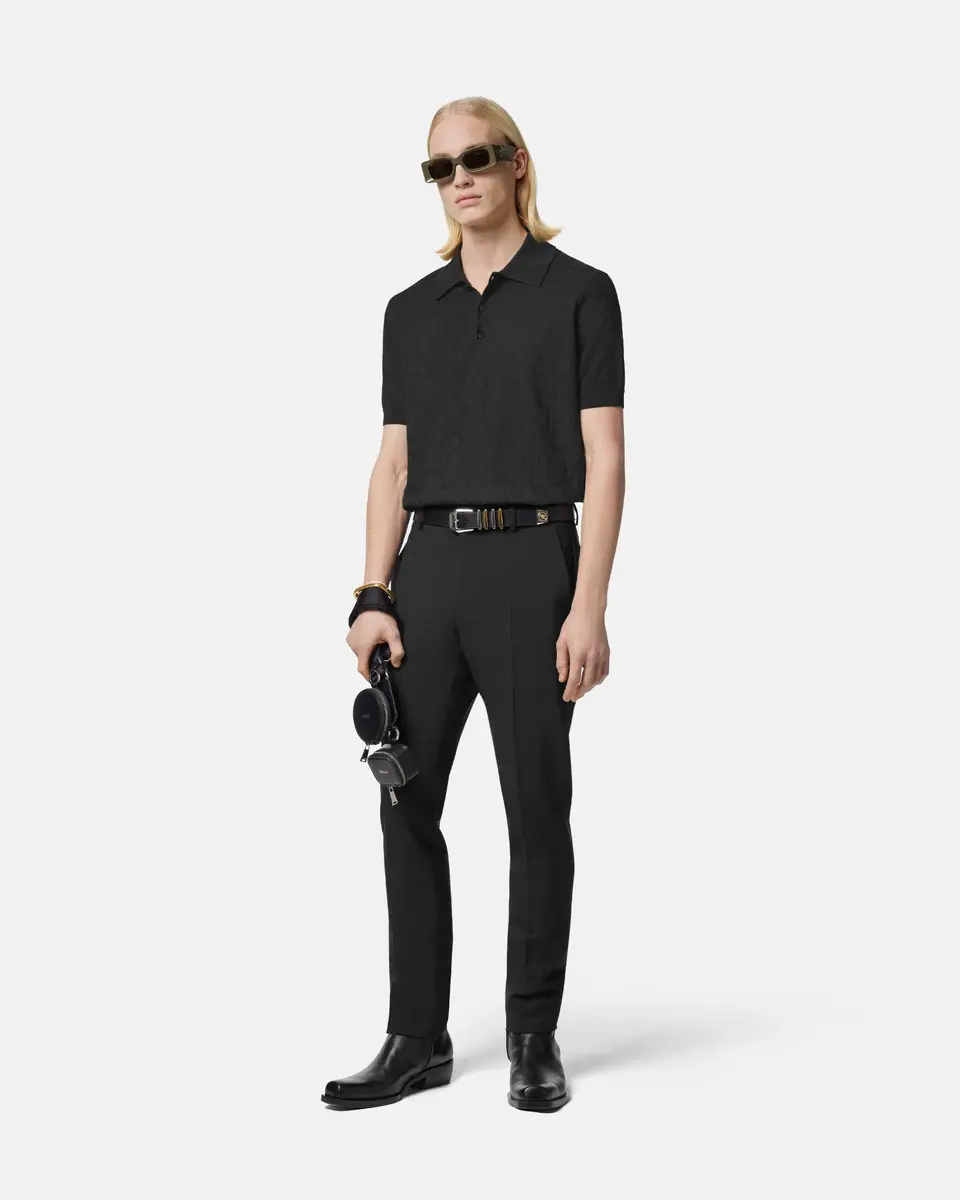 Versace Silk-Cotton Knit Polo | Thumbnail 2 Versace Silk-Cotton Knit Polo | Thumbnail 2