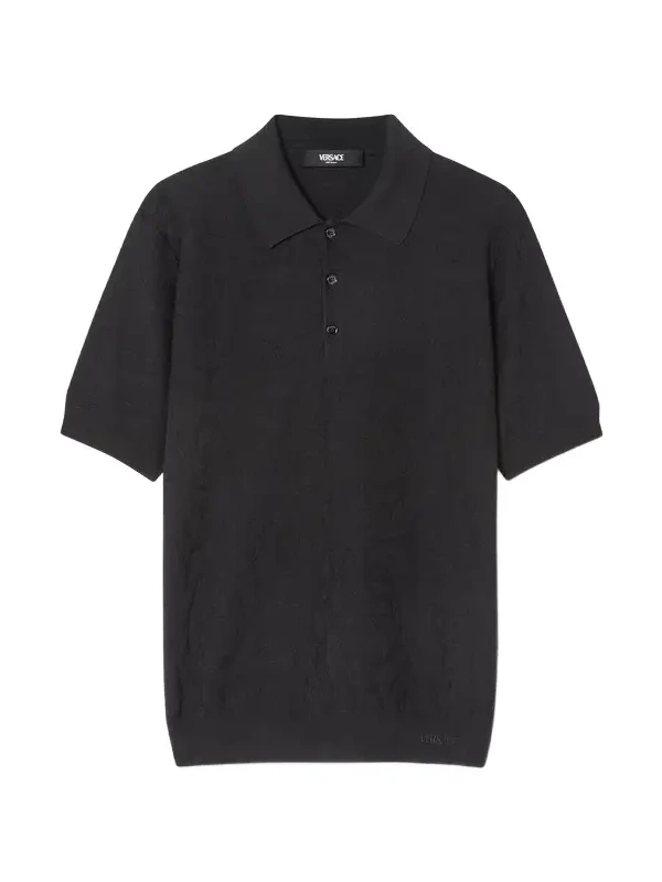 Versace Silk-Cotton Knit Polo