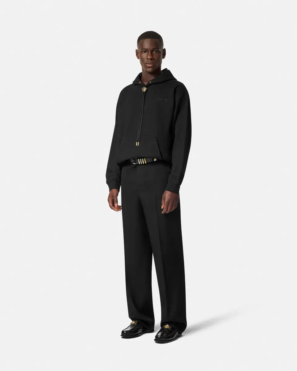 Versace Embroidered Cotton-Jersey Hoodie | Thumbnail 2 Versace Embroidered Cotton-Jersey Hoodie | Thumbnail 2