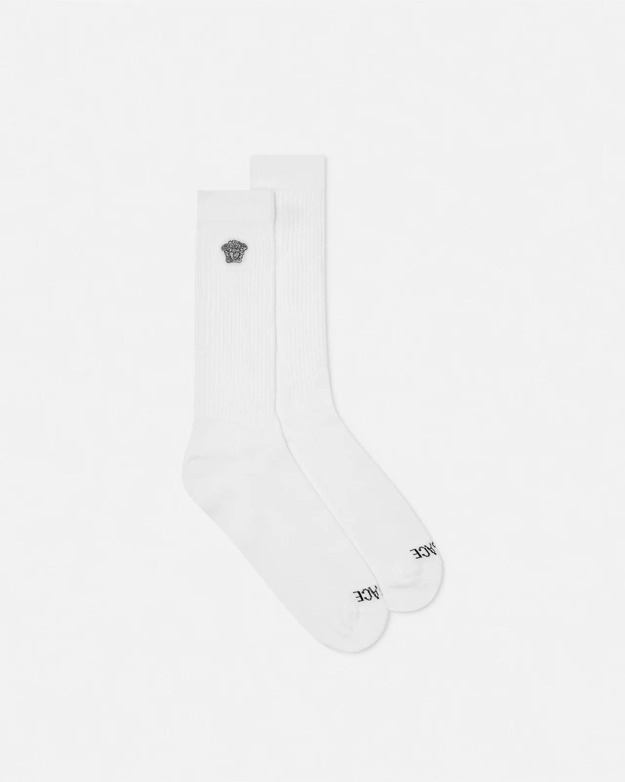 Versace Embroidered Ribbed Cotton Socks