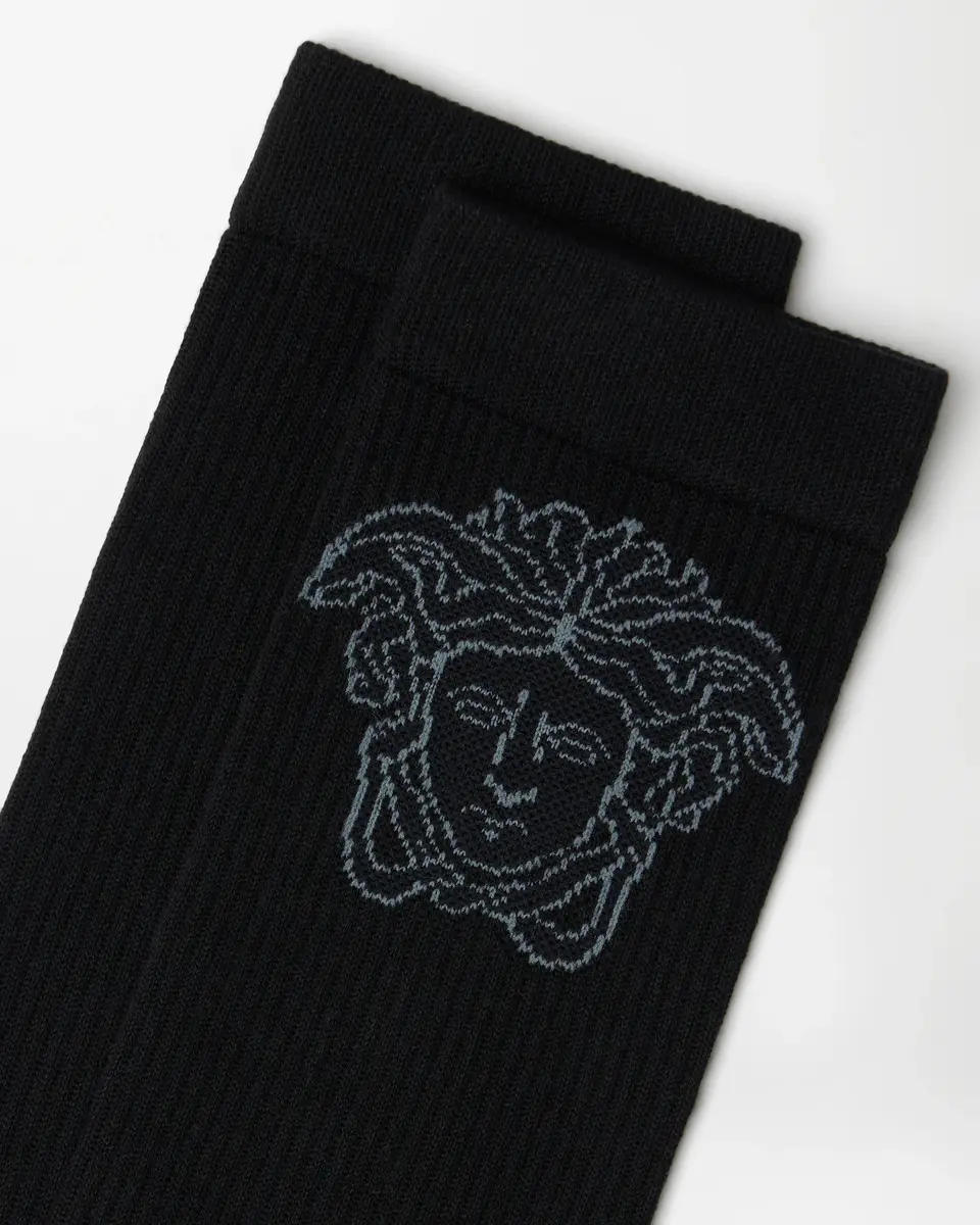 Versace Jacquard Cotton Ribbed Socks | Thumbnail 2