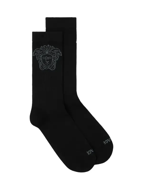Versace Jacquard Cotton Ribbed Socks