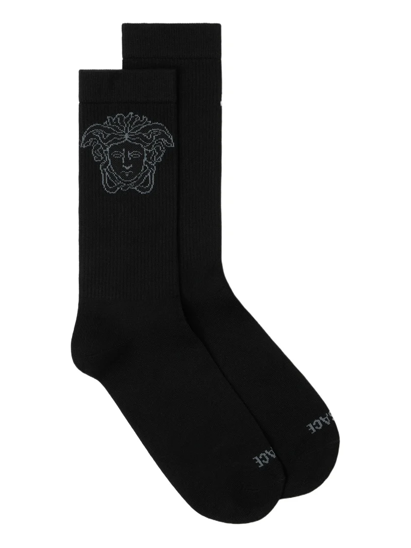 Versace Jacquard Cotton Ribbed Socks