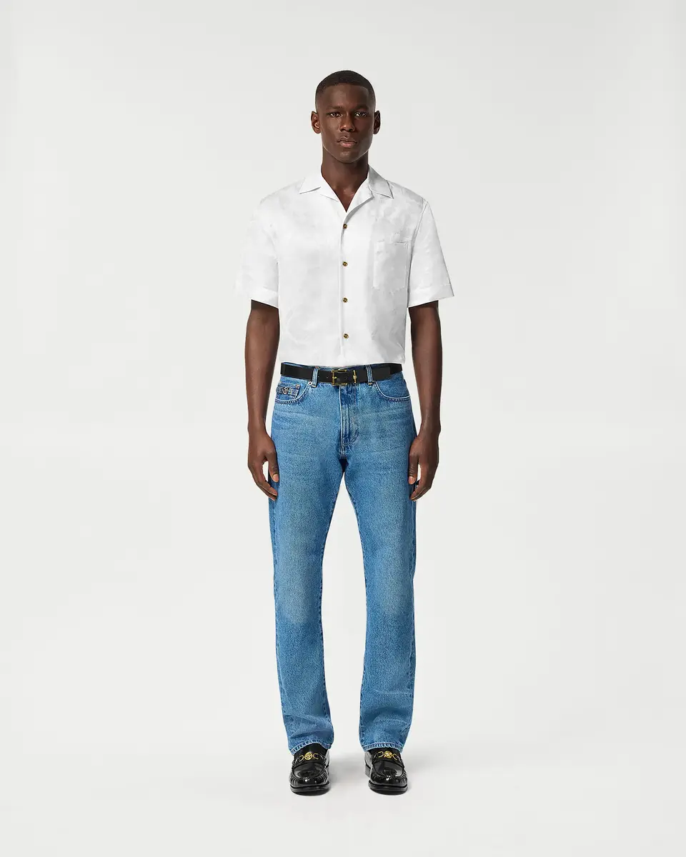 Versace Jacquard Silk-Blend Shirt | Thumbnail 2 Versace Jacquard Silk-Blend Shirt | Thumbnail 2