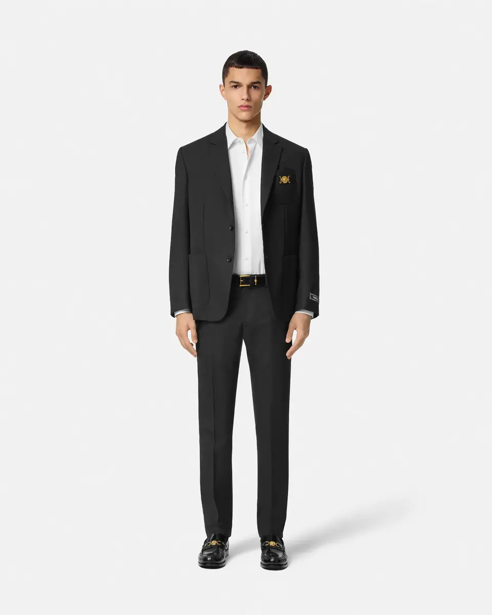 Versace Wool Tapered Formal Pants | Thumbnail 2 Versace Wool Tapered Formal Pants | Thumbnail 2