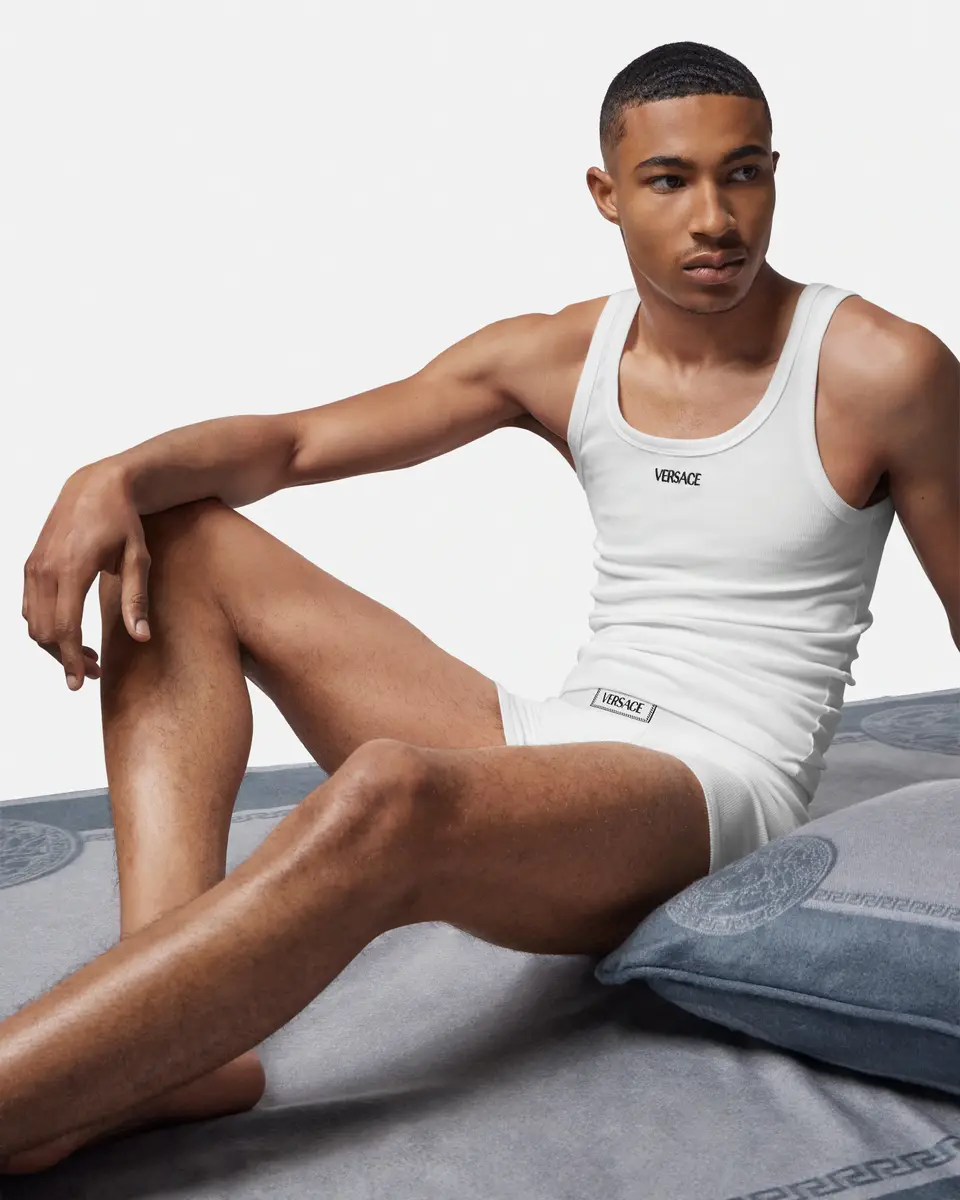 Versace Cotton Ribbed Tank Top | Thumbnail 2 Versace Cotton Ribbed Tank Top | Thumbnail 2