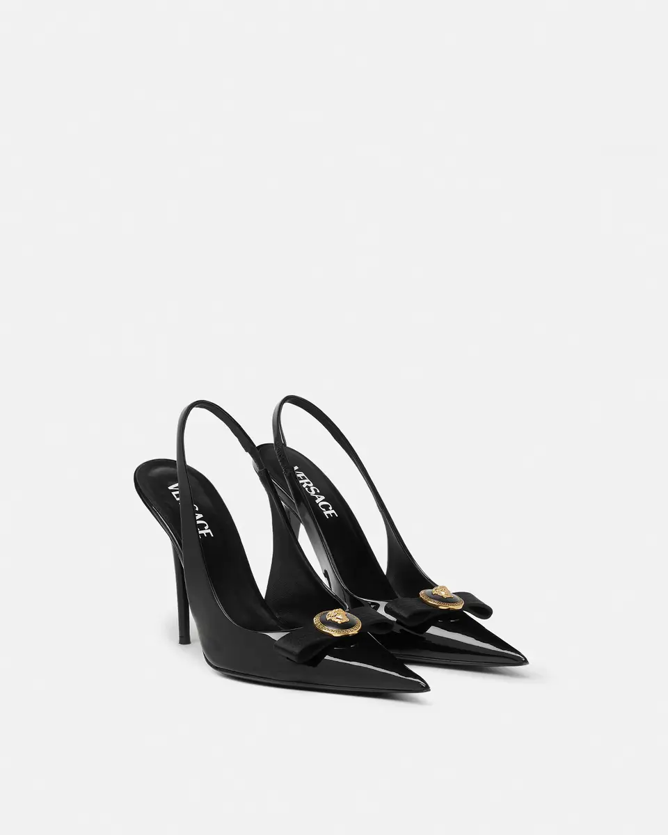 Versace Gianni Ribbon Patent Slingbacks 110 mm | Thumbnail 2