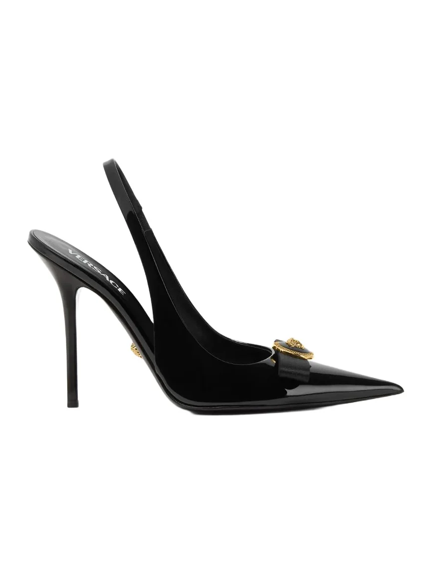 Versace Gianni Ribbon Patent Slingbacks 110 mm