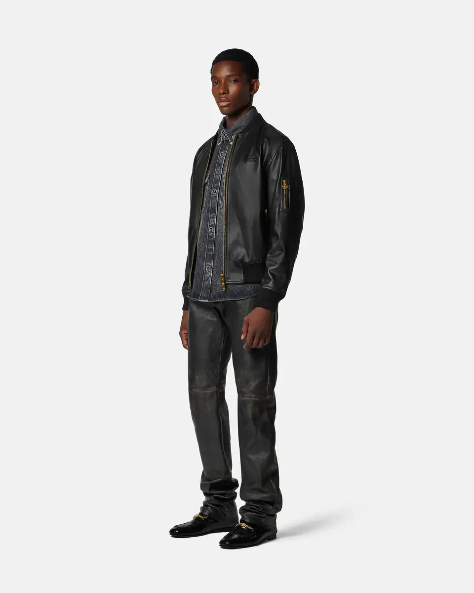 Versace Leather Bomber | Thumbnail 2 Versace Leather Bomber | Thumbnail 2