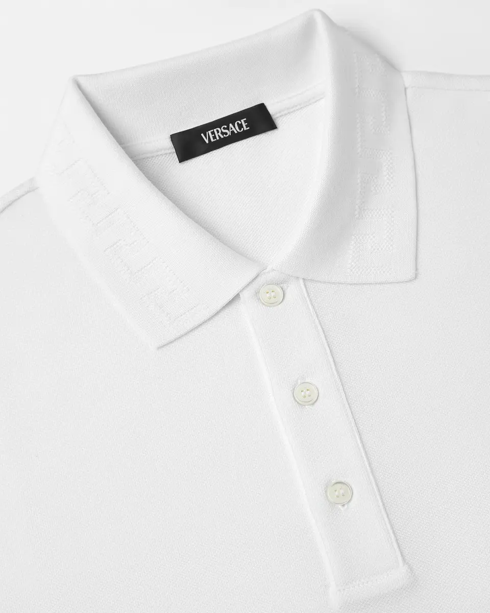 Versace Embroidered Cotton Piqué Polo | Thumbnail 2 Versace Embroidered Cotton Piqué Polo | Thumbnail 2