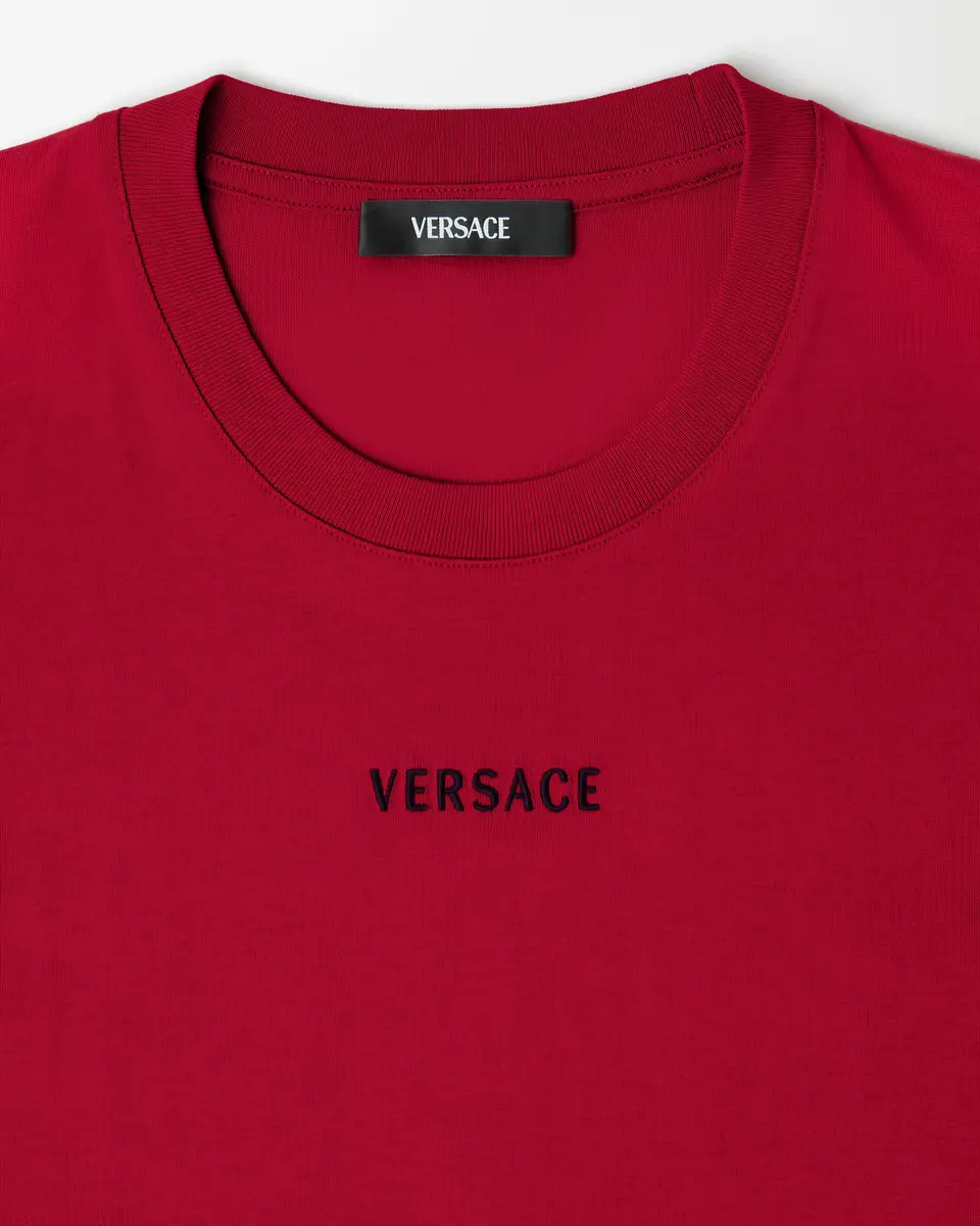 Versace Embroidered Cotton-Jersey Slim T-Shirt | Thumbnail 2 Versace Embroidered Cotton-Jersey Slim T-Shirt | Thumbnail 2