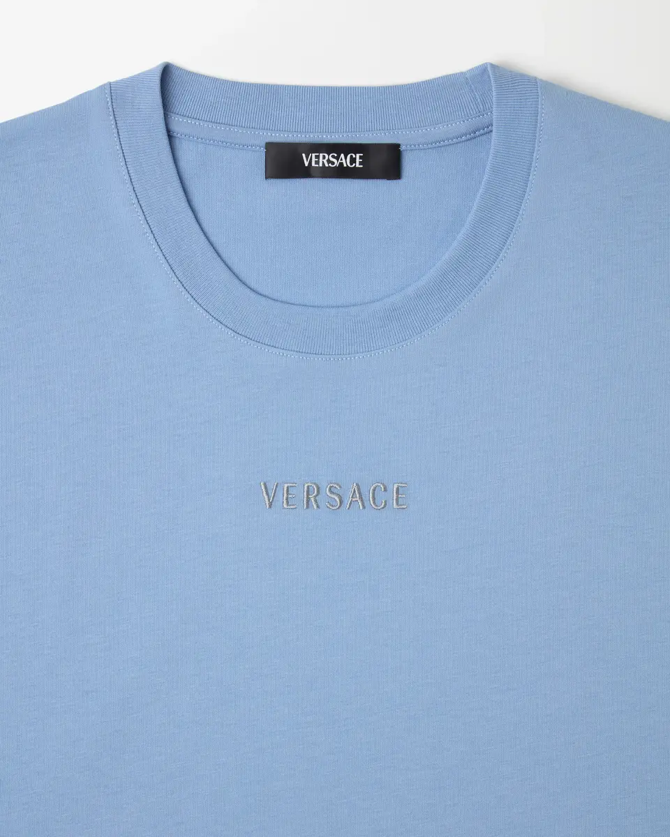 Versace Embroidered Cotton-Jersey Slim T-Shirt | Thumbnail 2