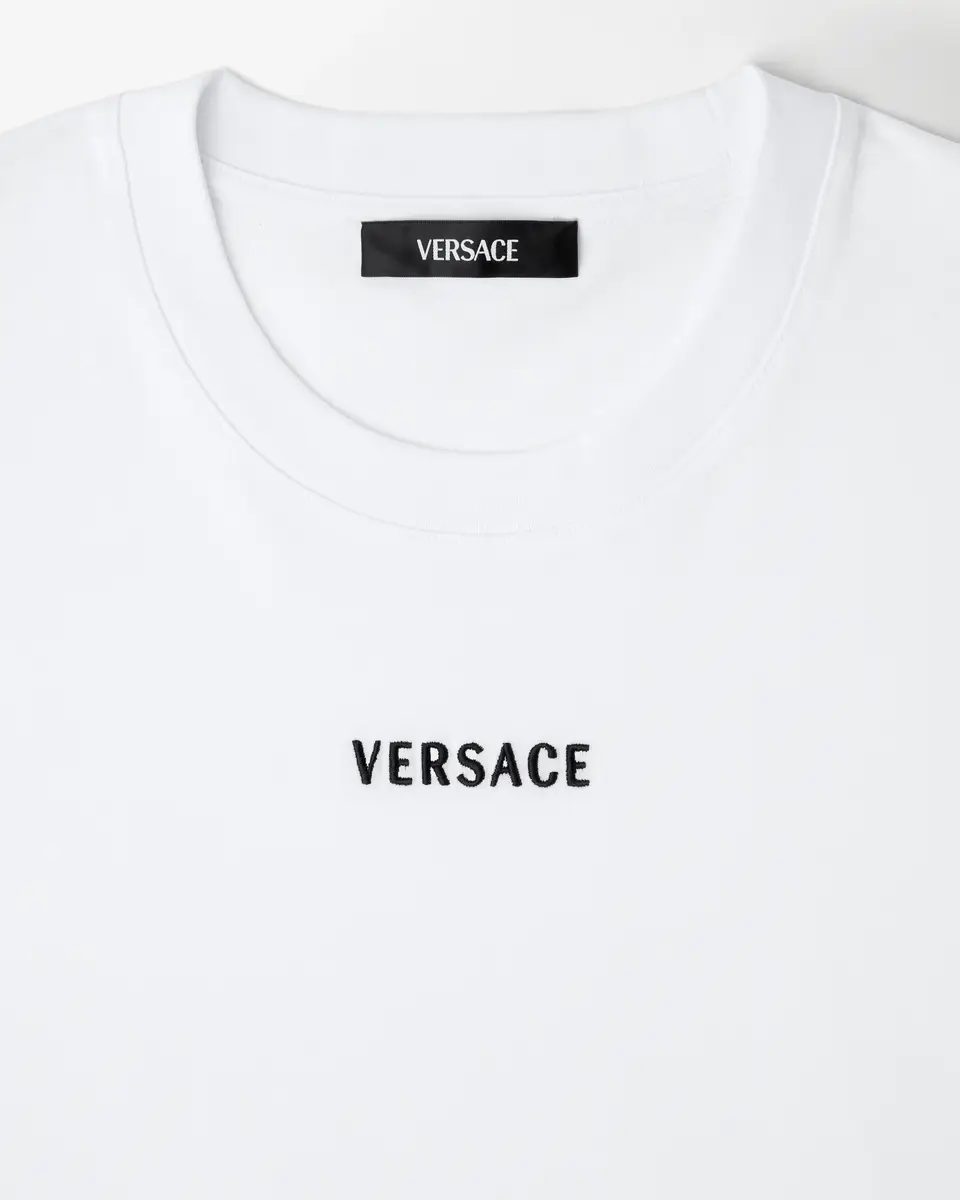 Versace Embroidered Cotton-Jersey Slim T-Shirt | Thumbnail 2 Versace Embroidered Cotton-Jersey Slim T-Shirt | Thumbnail 2