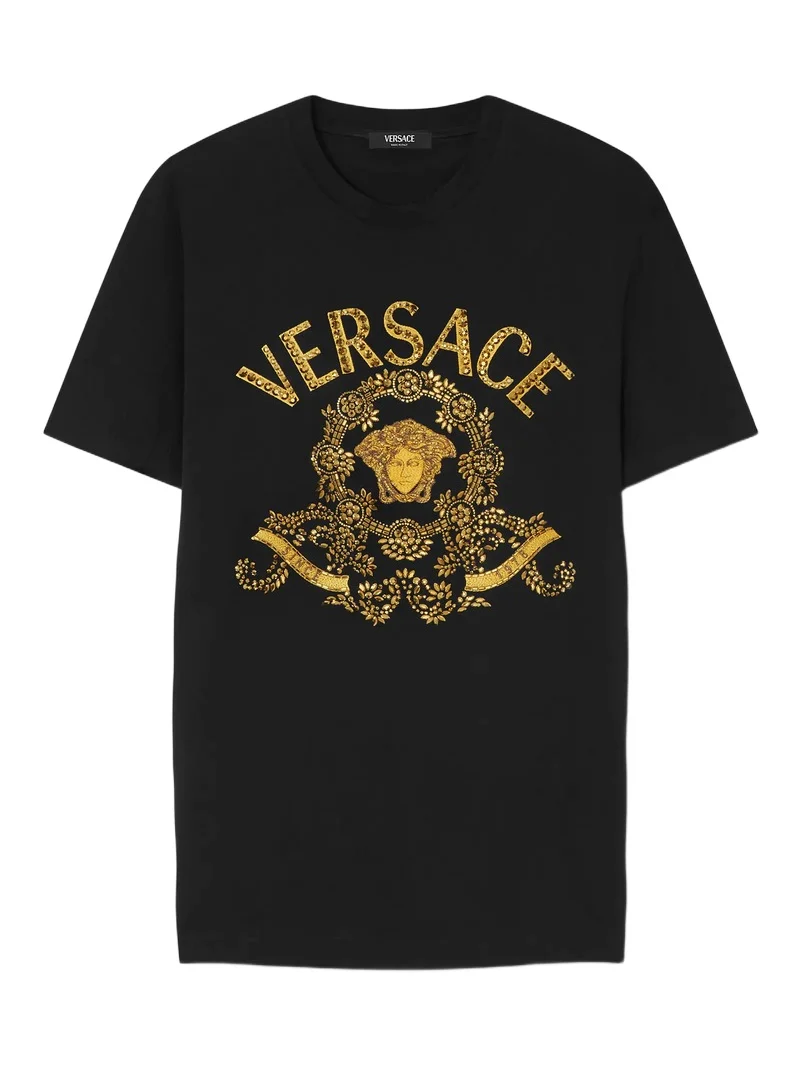 Versace Embroidered Cotton-Jersey Slim T-Shirt