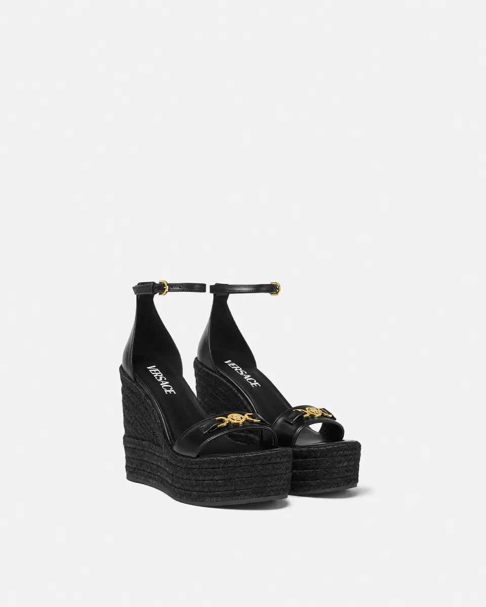 Versace Medusa '95 Leather Wedge Sandals 120 mm | Thumbnail 2