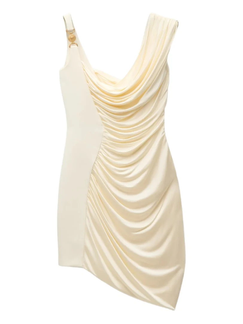Versace Envers-Satin Crêpe Draped Mini Dress