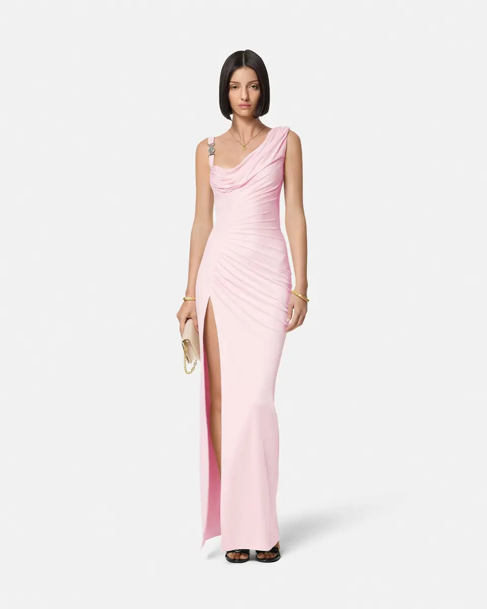 Versace Viscose Liquid Jersey Draped Gown | Thumbnail 2 Versace Viscose Liquid Jersey Draped Gown | Thumbnail 2