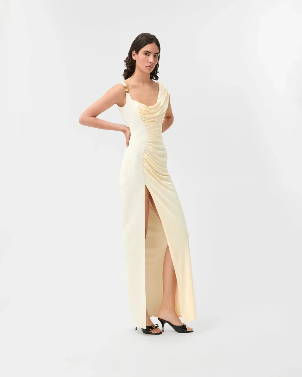 Versace Viscose Liquid Jersey Draped Gown | Thumbnail 2 Versace Viscose Liquid Jersey Draped Gown | Thumbnail 2
