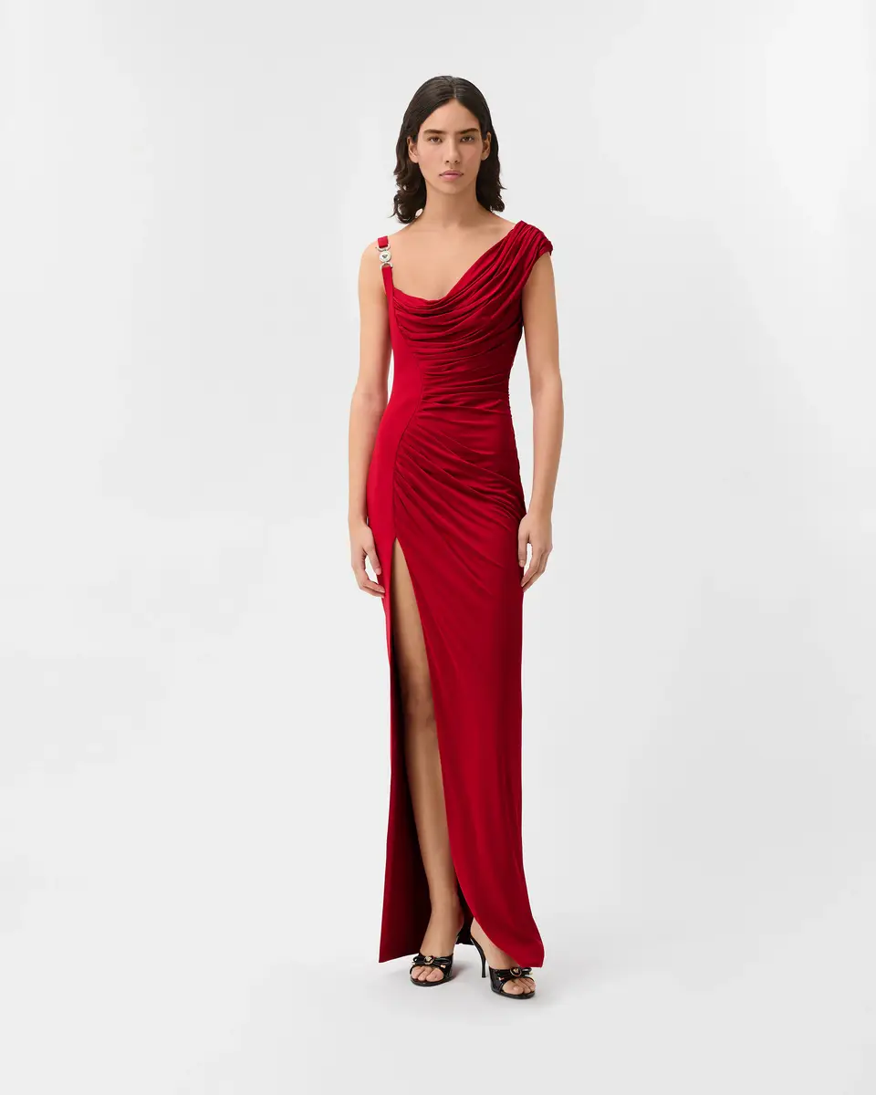 Versace Viscose Liquid Jersey Draped Gown | Thumbnail 2 Versace Viscose Liquid Jersey Draped Gown | Thumbnail 2