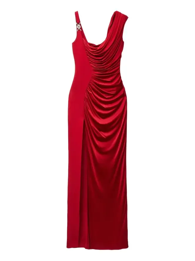 Versace Viscose Liquid Jersey Draped Gown