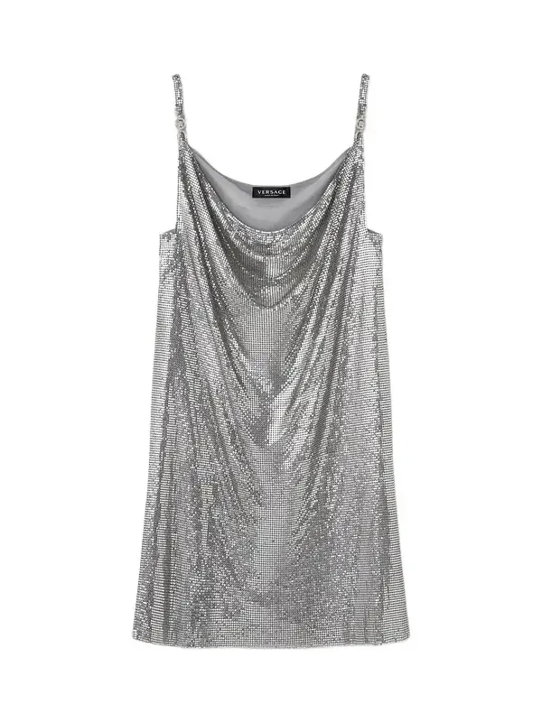 Metal Mesh Slip Mini Dress