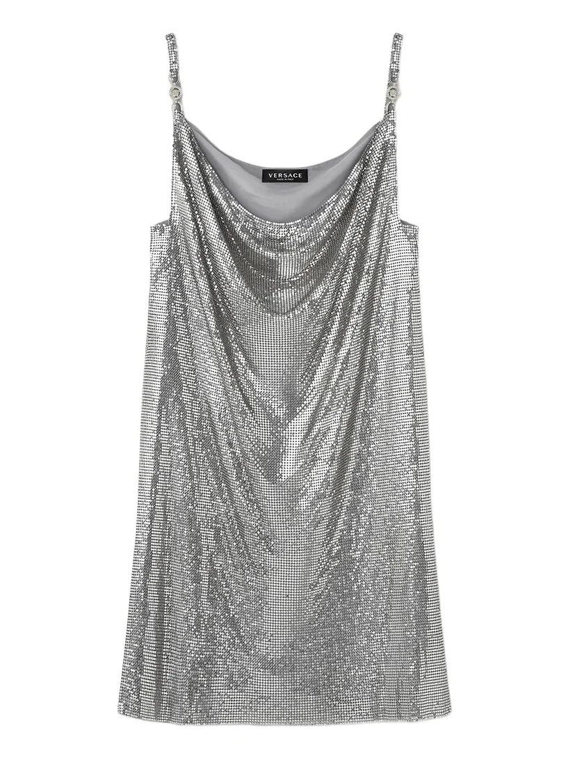 Versace Metal Mesh Slip Mini Dress