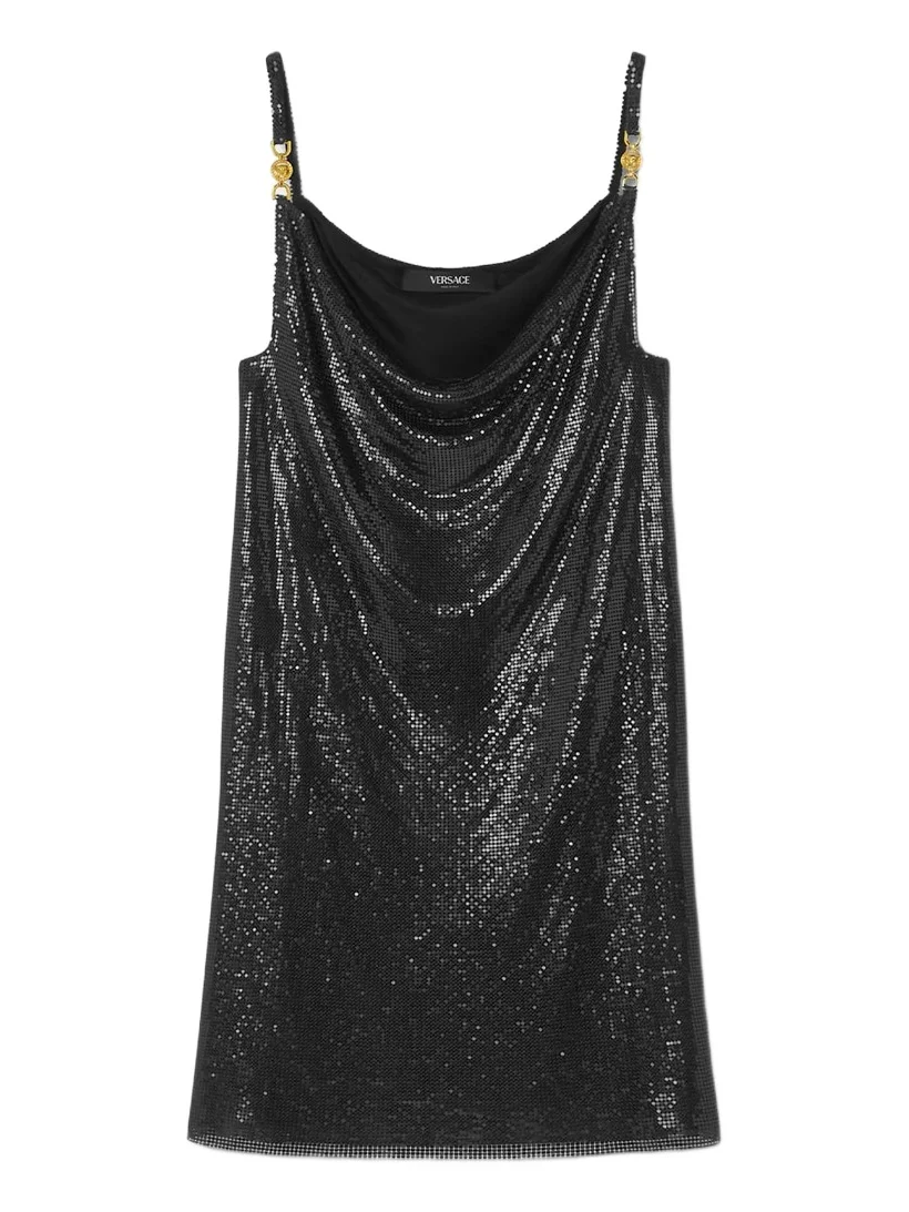 Versace Metal Mesh Slip Mini Dress