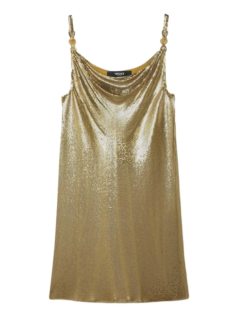 Versace Metal Mesh Slip Mini Dress