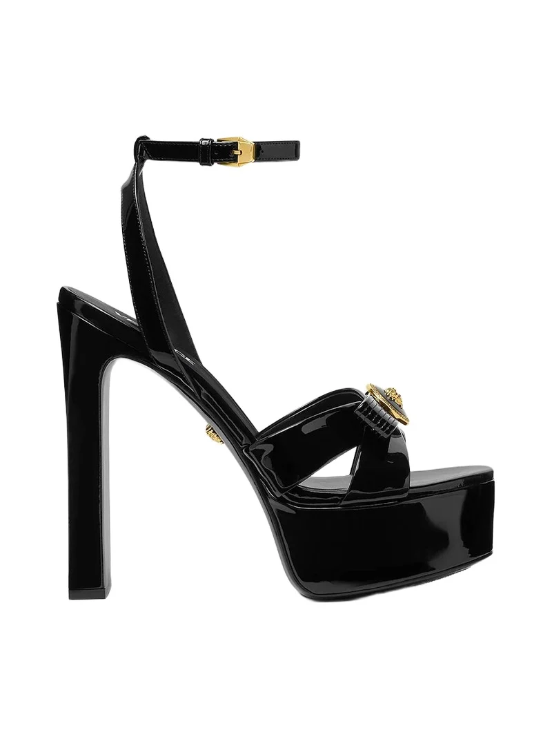 Versace Gianni Ribbon Patent Sandals 140 mm