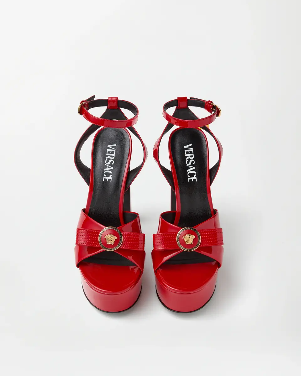 Versace Gianni Ribbon Patent Sandals 140 mm | Thumbnail 2 Versace Gianni Ribbon Patent Sandals 140 mm | Thumbnail 2