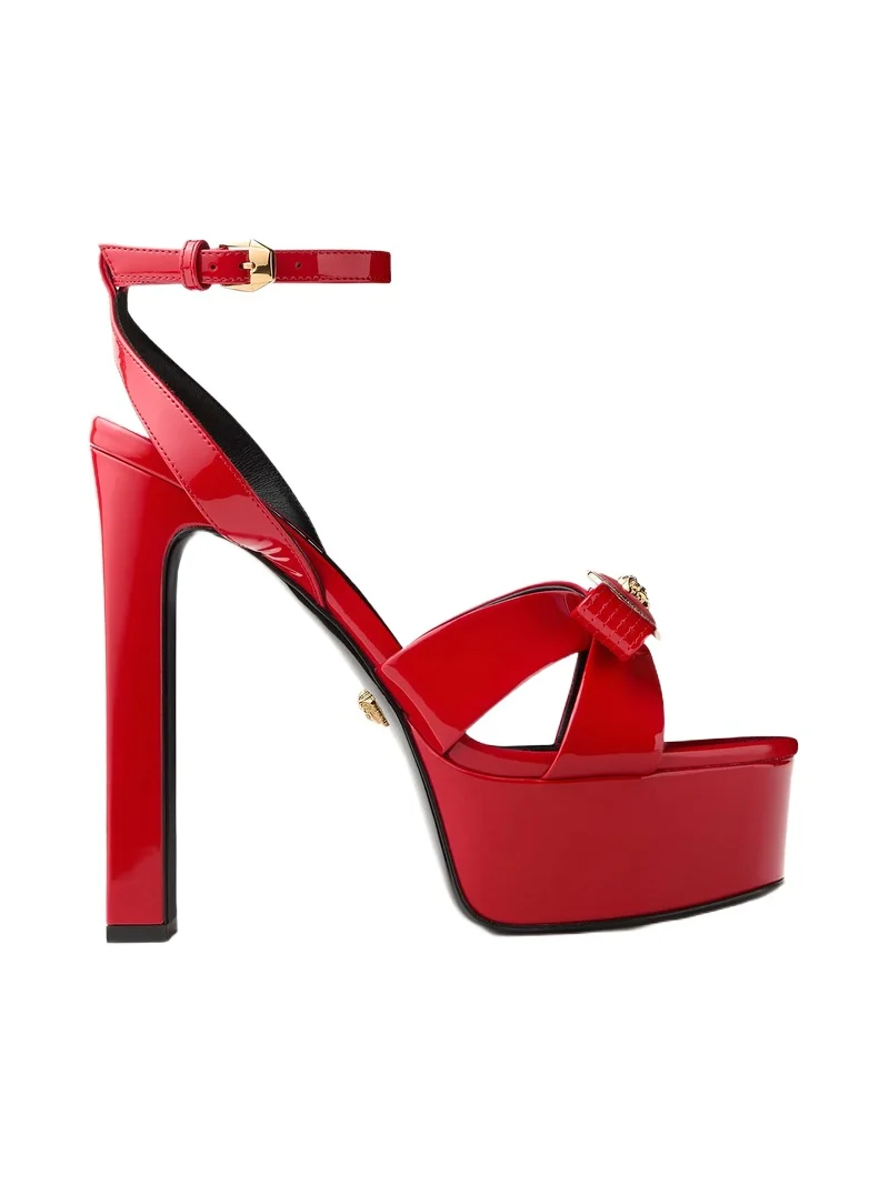 Versace Gianni Ribbon Patent Sandals 140 mm