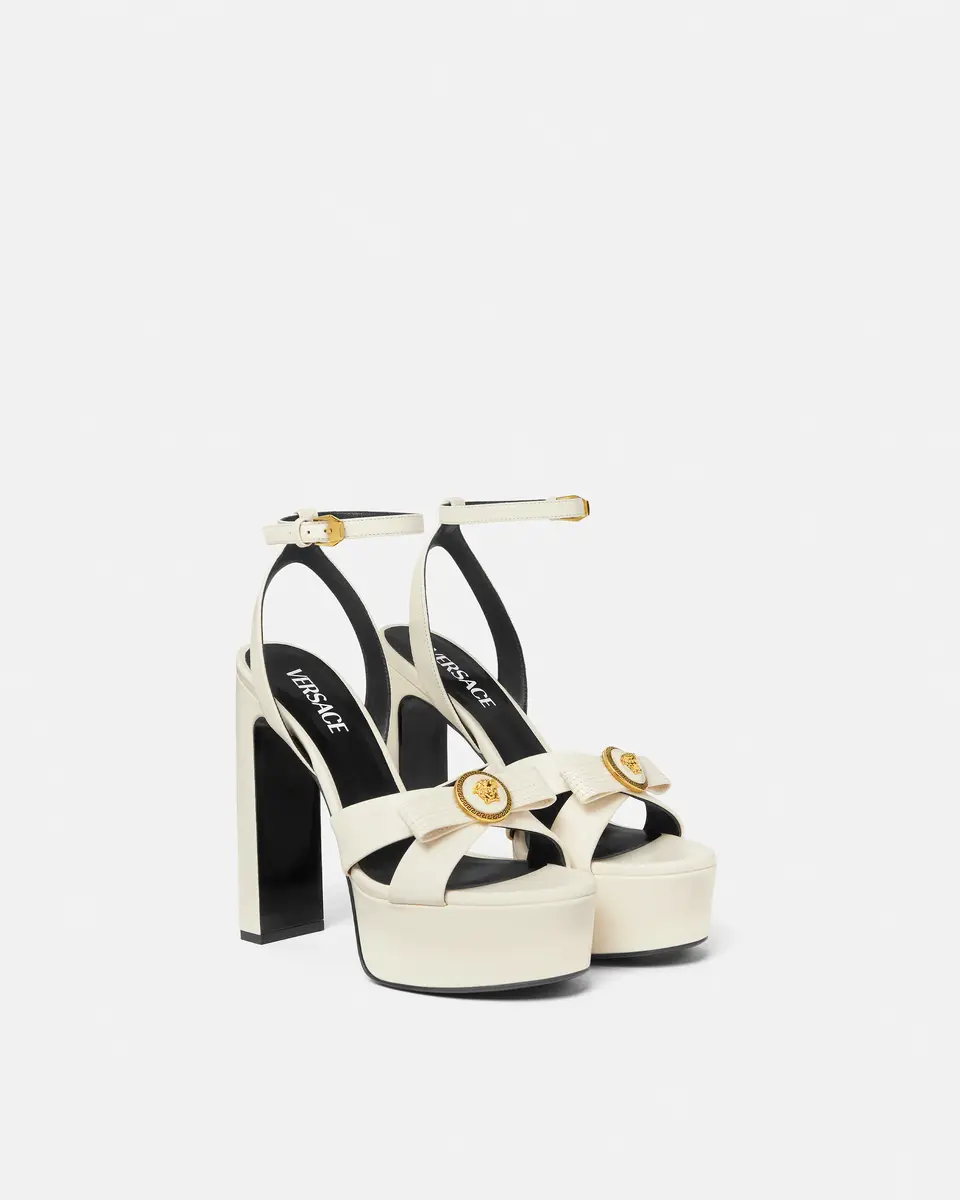Versace Gianni Ribbon Leather Sandals 140 mm | Thumbnail 2