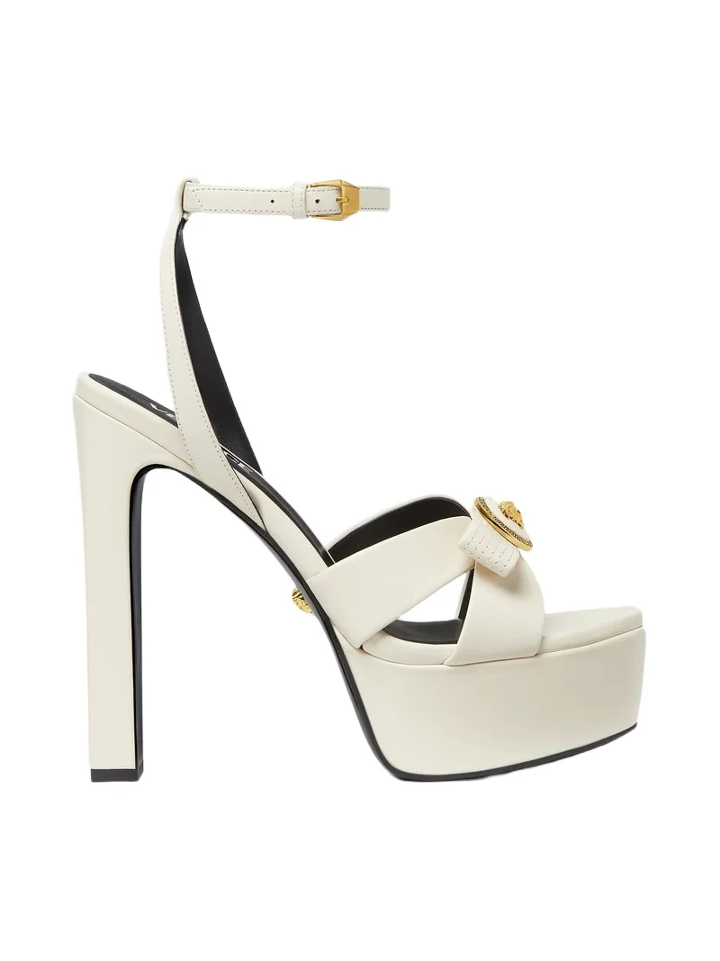 Versace Gianni Ribbon Leather Sandals 140 mm