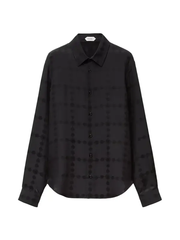 Versace Jacquard Silk Crêpe Satin Silk Shirt