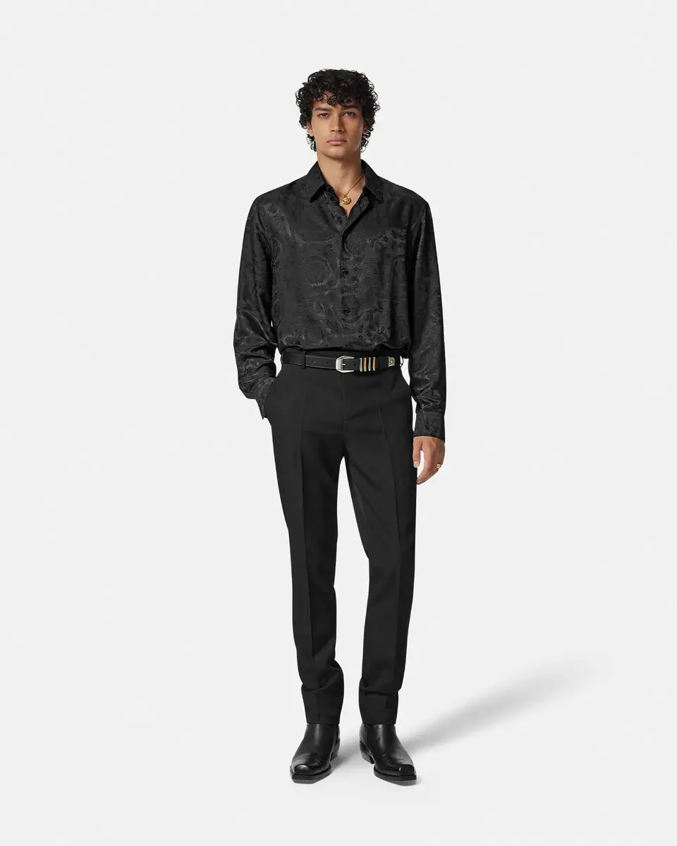 Versace Jacquard Silk-Blend Regular Shirt | Thumbnail 2