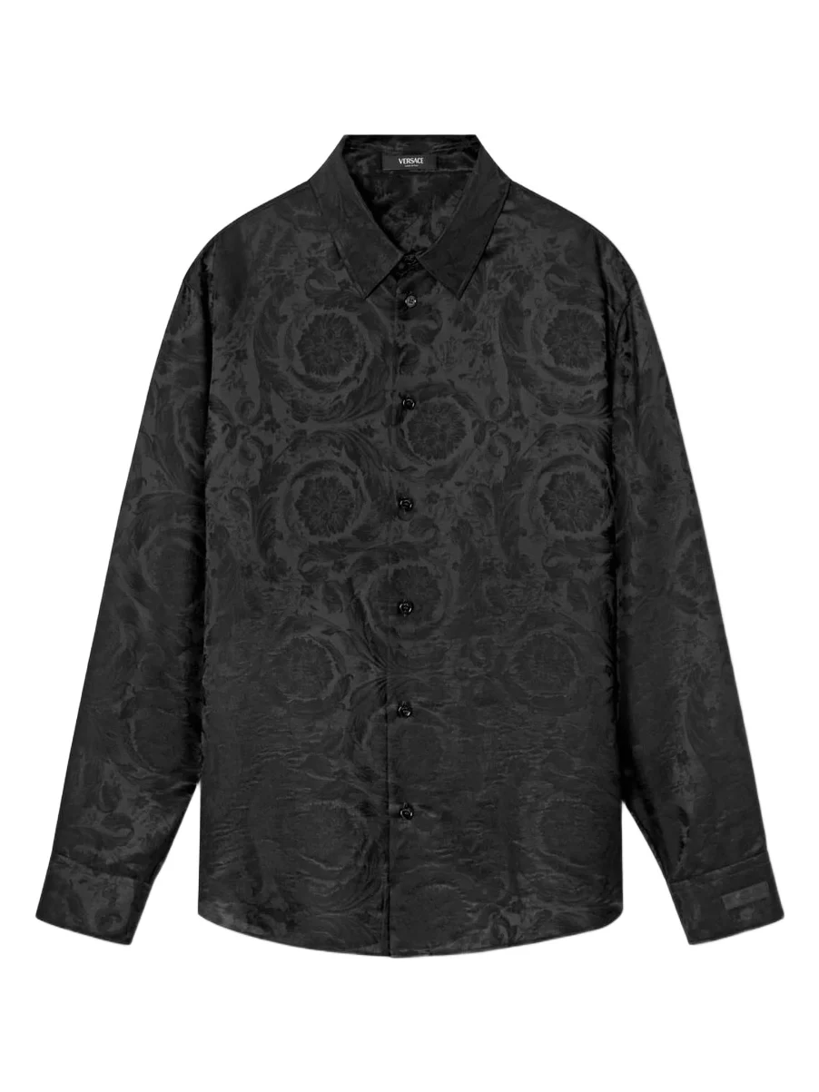 Versace Jacquard Silk-Blend Regular Shirt