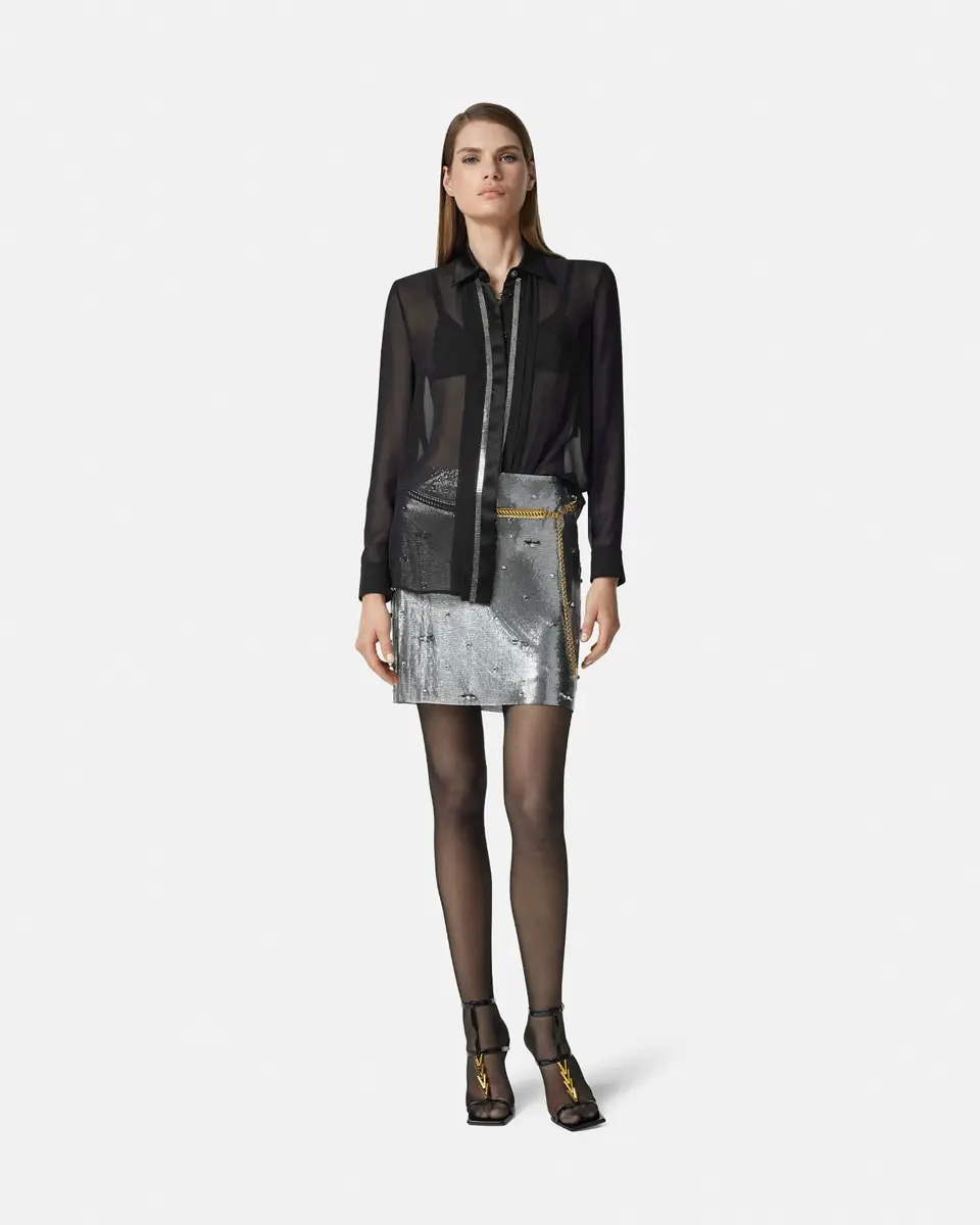 Versace Embellished Metal Mesh Mini Skirt | Thumbnail 2 Versace Embellished Metal Mesh Mini Skirt | Thumbnail 2