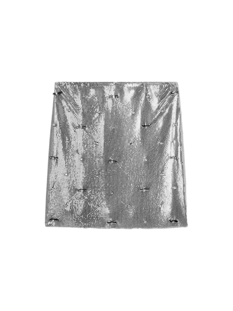Versace Embellished Metal Mesh Mini Skirt
