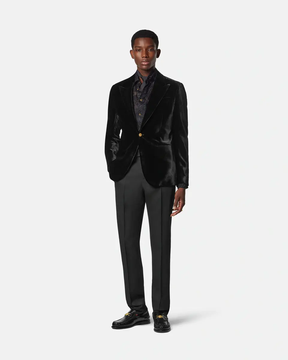 Versace Velvet Single-Breasted Blazer | Thumbnail 2