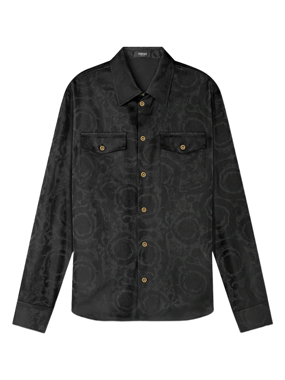 Versace Jacquard Cotton-Poplin Shirt