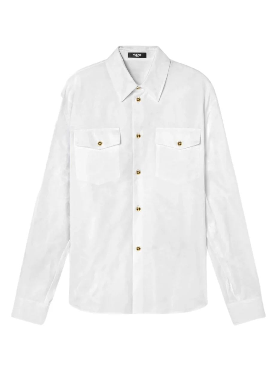 Versace Jacquard Cotton-Poplin Shirt
