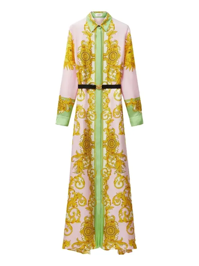 Versace Printed Silk Twill Long Dress | Thumbnail 1 Versace Printed Silk Twill Long Dress | Thumbnail 1