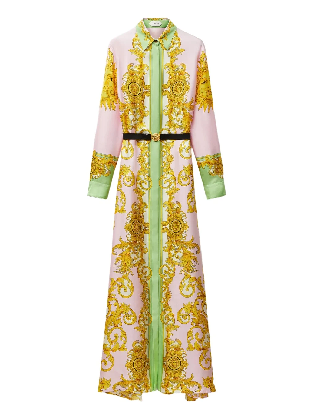 Versace Printed Silk Twill Long Dress