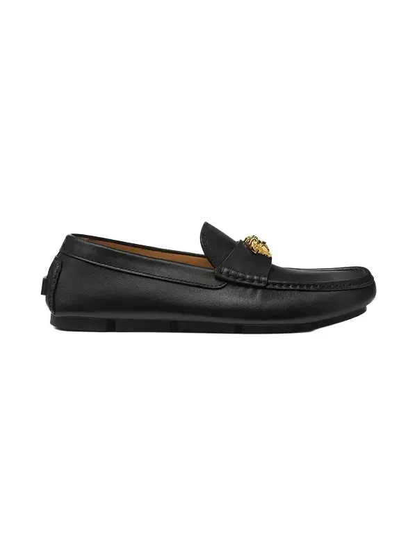 Versace La Medusa Leather Driver Shoes