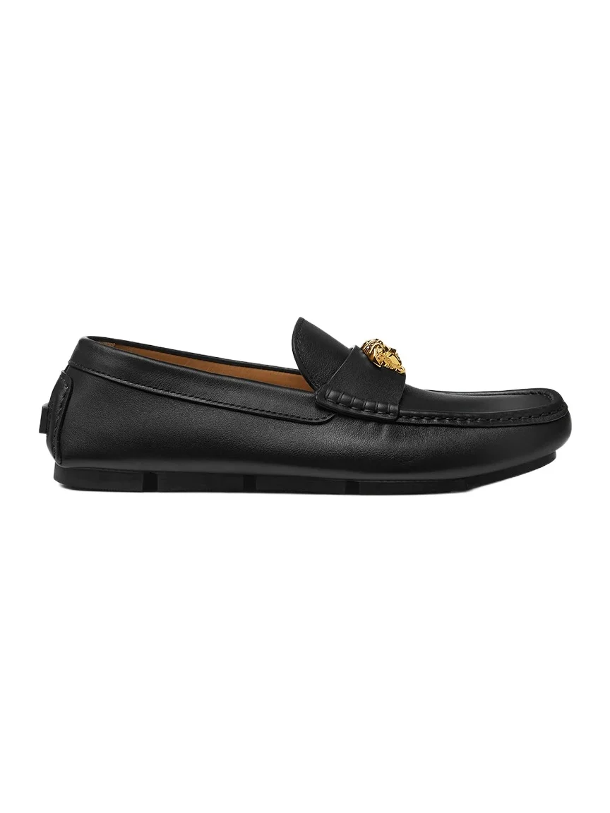 Versace La Medusa Leather Driver Shoes