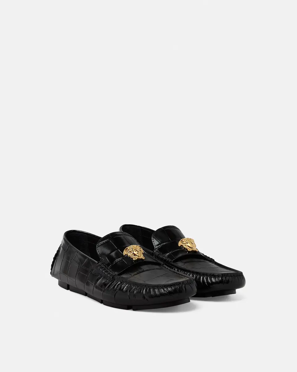 Versace Medusa Leather Driver Shoes | Thumbnail 2 Versace Medusa Leather Driver Shoes | Thumbnail 2