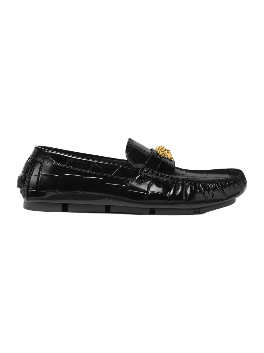 Versace Medusa Leather Driver Shoes