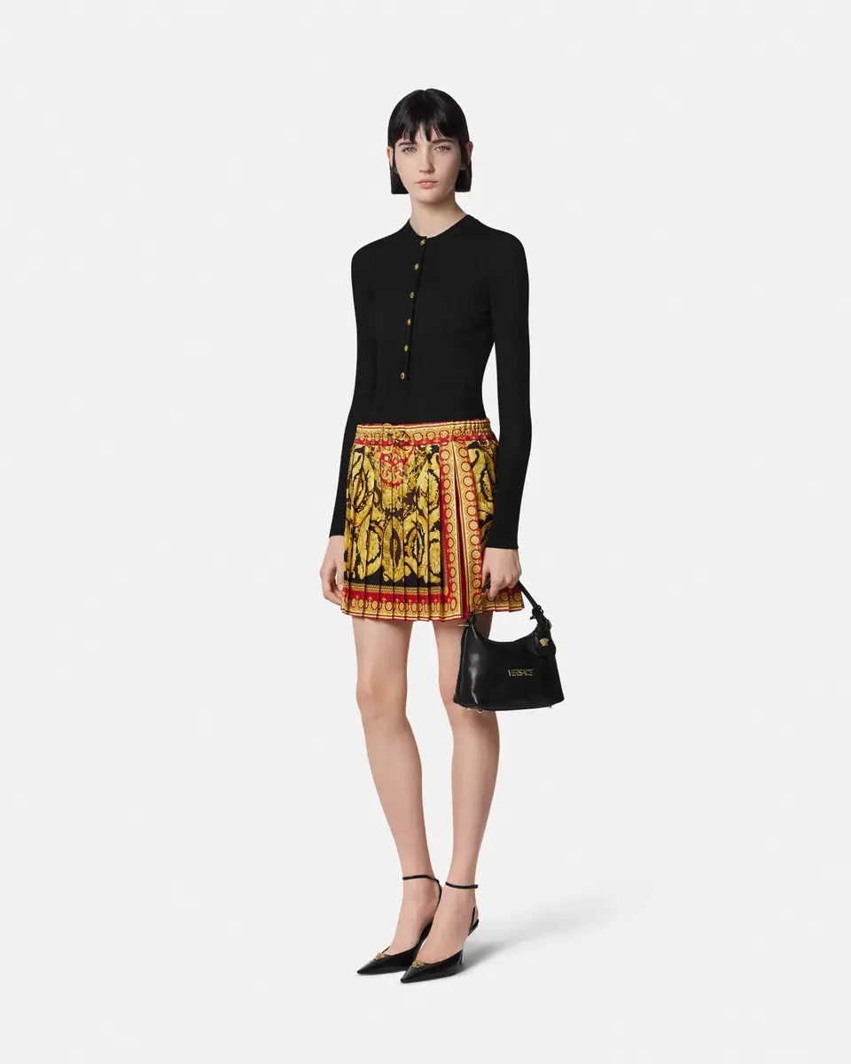 Versace Merino Wool Ribbed Knit Henley Top | Thumbnail 2 Versace Merino Wool Ribbed Knit Henley Top | Thumbnail 2