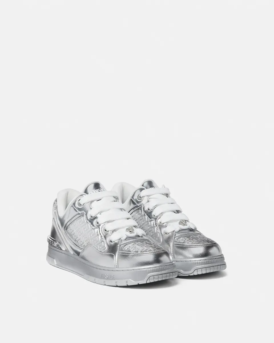 Versace Biggie Basket Metallic Sneakers | Thumbnail 2