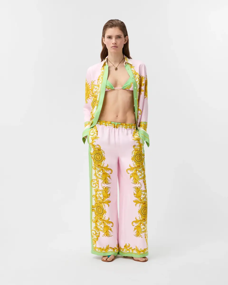 Versace Printed Silk Twill Pajama-Style Pants | Thumbnail 2